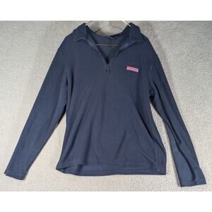 Vineyard Vines Pullover Mens Size Medium Blue Fleece 1/4 Zip Sweater